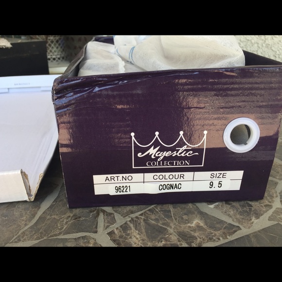 NWT Mens formal slip on leather lining cognac tan dress shoes - Picture 6 of 10